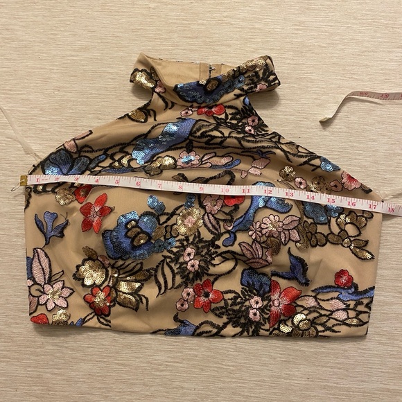 VTG Social Code Sequin Halter Top Cropped Size 11 Medium - Picture 12 of 13